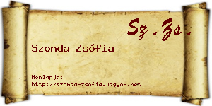 Szonda Zsófia névjegykártya