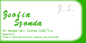 zsofia szonda business card